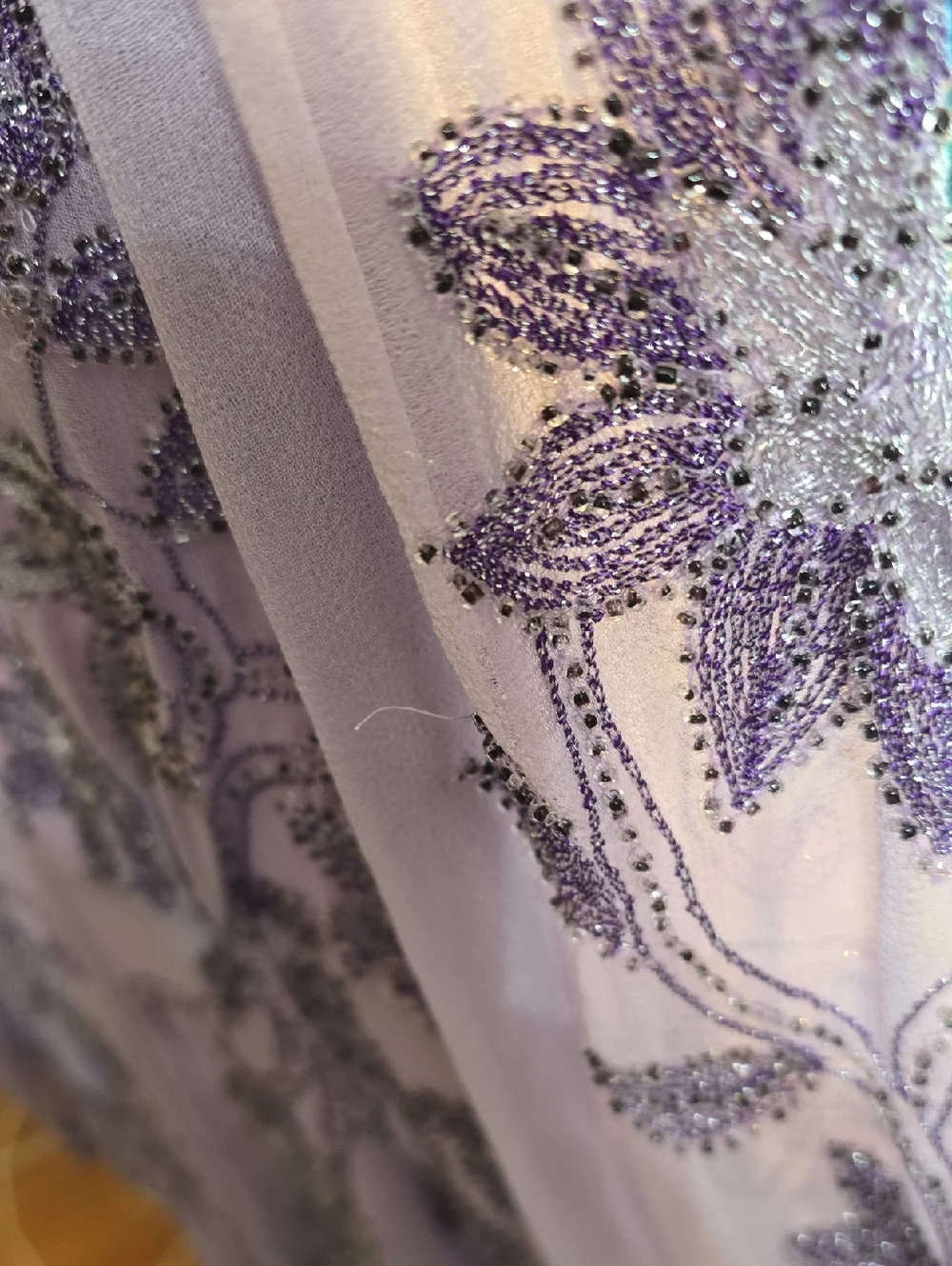 Nasty Fal Collection Beaded Embroidered Lavender Long-Sleeve Romper - Picture 12 of 12